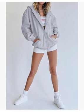 Amazon Light Gray Zip-Up Hoodie
